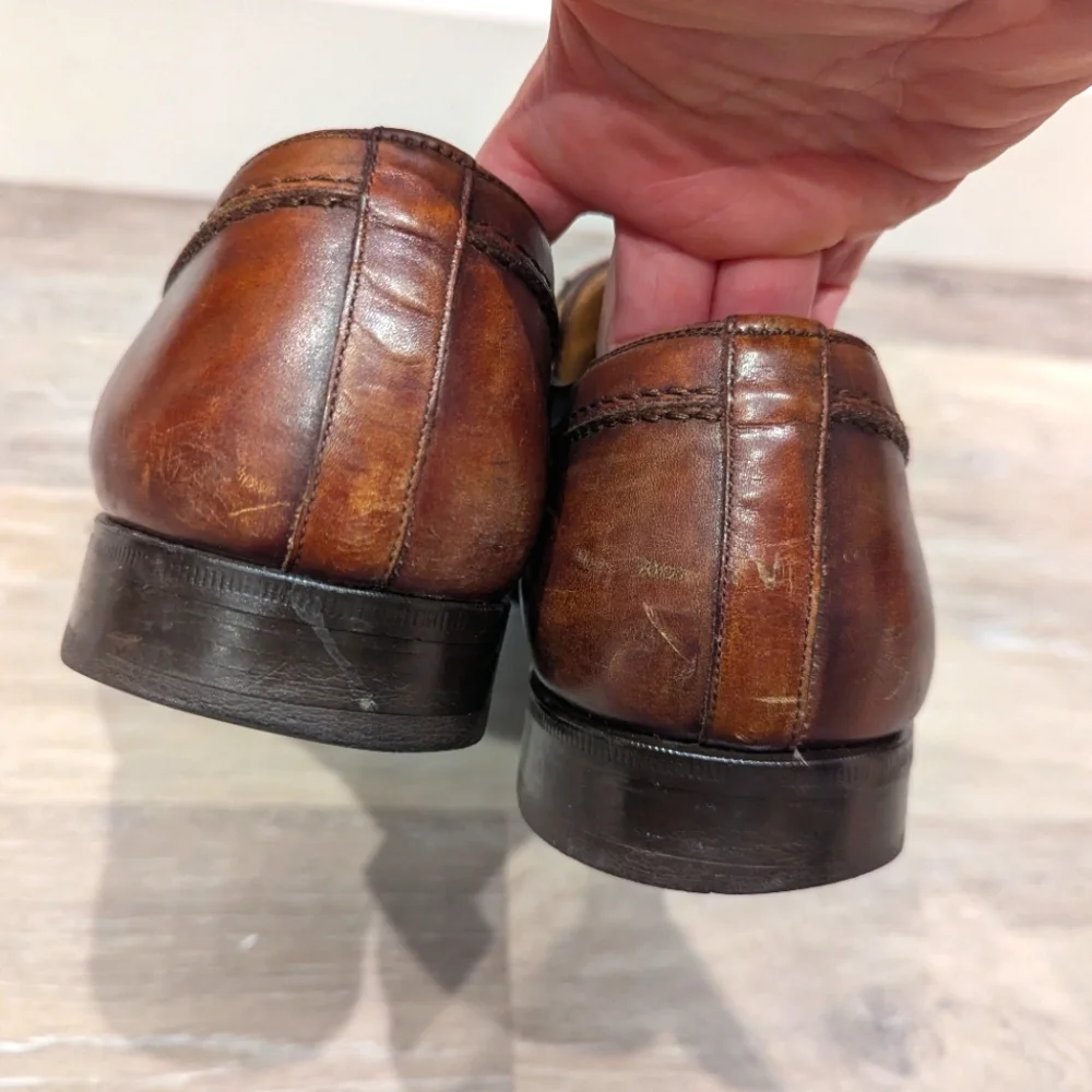 Magnanni Size 12 Brown Leather Monk Strap Buckle Dress Shoes‎ Loafers